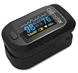 FUELIX Oxímetro De Pulso, Pulsioxímetro De Dedo Profesional, Saturado Pulsioximetro Saturimetro Comprobación del Nivel De Spo2, PI, Frecuencia Cardiaca con Pantalla OLED Medición Precisa B