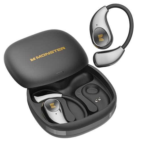 Image of Monster Open Ear AC510 Earbuds, Bluetooth6.0 Wireless Earbuds, Stereo Sound Ear Buds with AI Intelligent Noise Reduction, Type-C Charging, Touch Control, 30H Playback, IPX6 Waterproof Earphones(Black)