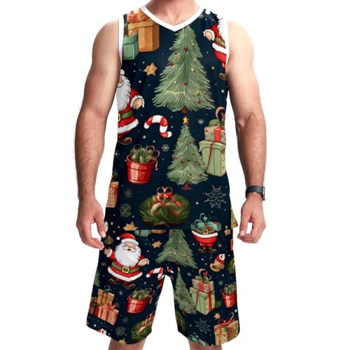 Combinaison de basket-ball homme à poches motif Père Noël grande taille 5XL