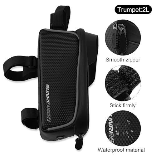 SAVOSWEET Bike Frame Bag for Phone Waterproof Bike Phone Holder, Bike Frame Bag for Bike Phone Holder Bike Accessory - Image 3