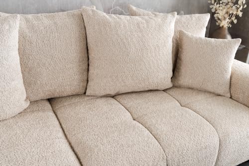 Riess Ambiente Modernes XXL Sofa ELEGANCIA 285cm Champagner beige Bouclé Bigsofa Couch inkl. Kissen Polstersofa Polstercouch Wohnzimmer