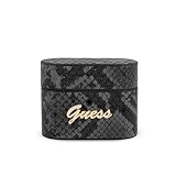 Guess GUACAPPUSNSMLBK Cubierta Protege la estación de Carga para Auriculares inalámbricos AirPods Pro Negro Python Collection