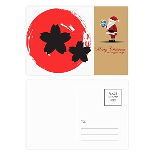 Cartes postales Père Noël abstrait avec pinceau à offrir pour les activités créatives de Noël