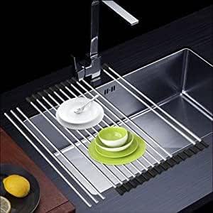 Dish Drying Silicone Rack for Home Kitchen Stainless Steel Kitchen Roll ...