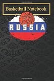  Basketball Notebook: Russia Flag Basketball Jersey for Fans and Lovers 105 Lined Pages Basketball Sports Journals For Kids