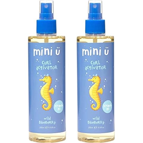 Mini U Wild Blueberry Hair Curl Activator Duo - For Baby, Kids & Children - 250ml, Yellow - 98% Naturally Derived Ingredients & Allergen Free - Made in the UK (2 Pack) Cover