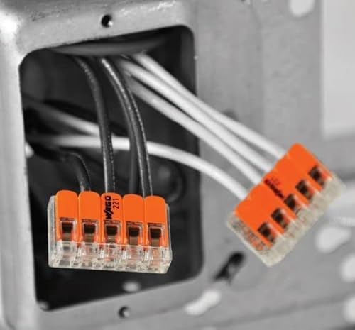 Wago 221 Series Wiring Connectors With Case 25Pc Compact Wago Wire Connectors. Comes With (10) 221-412, (10) 221-413, (5) 221-415 Wago Wire Connectors Assortment Pack Element 115 #TOP4
