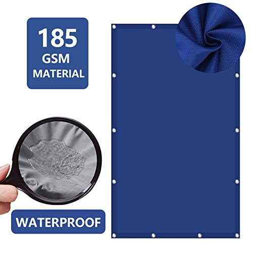 Voile d'ombrage carré 1.8x2.4 m imperméable bleu foncé avec œillets pour balcon et camping - 3