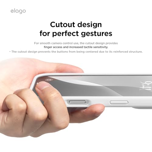 Image of elago Compatible with iPhone 16 Case, Premium Liquid Silicone Case, Full Body Protective Cover, Shockproof, Slim Phone Case, Anti-Scratch Soft Microfiber Lining, 6.1 inch (White)