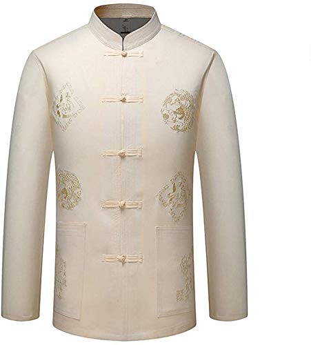 Tai Chi Kleidung Chinesische Kung Fu Kleidung Kampfsportanzug for Herren, traditionelle chinesische Kleidung, Tang-Anzug, Kung-Fu-Anzug, bequem, Tangzhuang, langärmliges Tai-Chi-Hemd, Uniform ( Color