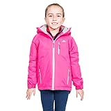 Winddicht; versiegelte Nähte Trespass Cornell II, Fuchsia, 3/4, Warme Gepolsterte Wasserdichte Jacke mit abnehmbarer Kapuze für Kinder / Unisex / Mädchen und Jungen, 3-4 Jahre, Rosa / Pink