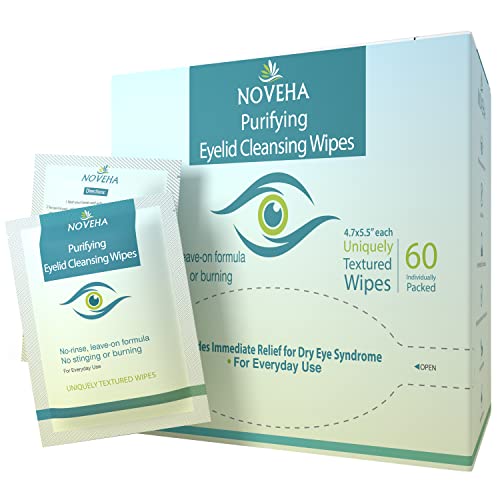 Toallitas antimicrobianas para párpados y pestañas | Para picazón, ojos secos, orzuelos y blefaritis, suaves y naturales, hipoalergénicas y calmantes para ojos sensibles, paquete de 60