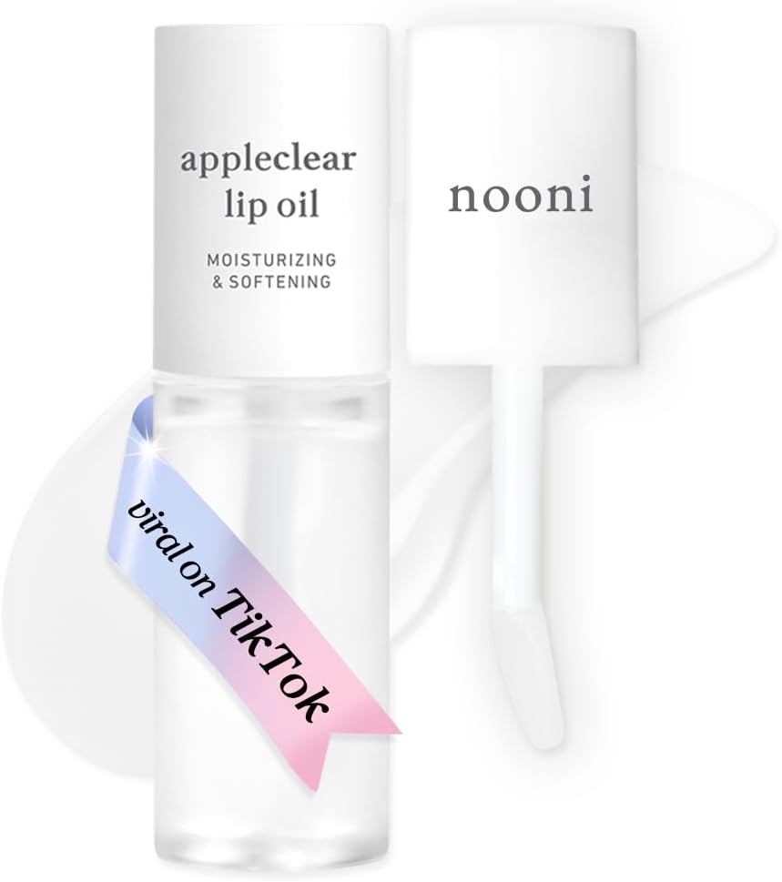 NOONI Korean Lip Oil - Appleclear | Lip Stain, Gift, Long-Lasting, Moisturizing, Plumping, Revitalizing for Dry Lips, Waterproof, No Peel Off, Korean Lip Tint, 0.12 Fl Oz
