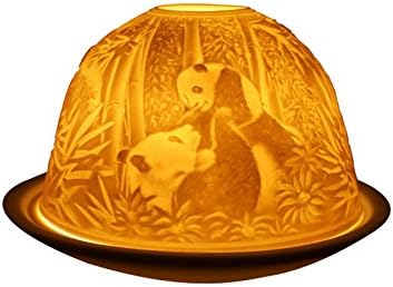 Fine Chinese Porcelain Lithophane Tea Light Holder by Welino - Pandas