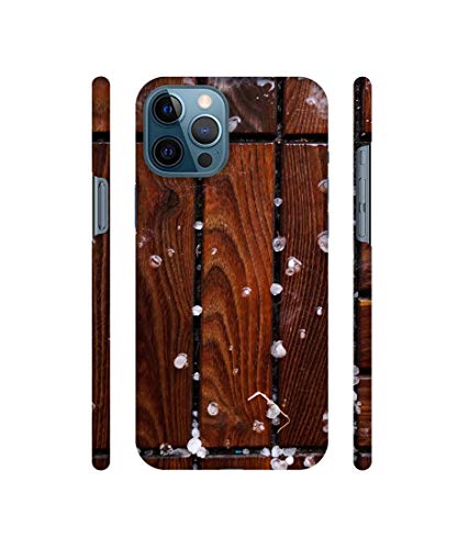 Image of Amazon Brand - Solimo Designer Wood with Snow 3D Printed Hard Back Case Mobile Cover for Apple iPhone 12 Pro Max