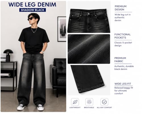 Generic THE BB ERA Clothing Men's Wide Leg Jeans Blue - Image 5