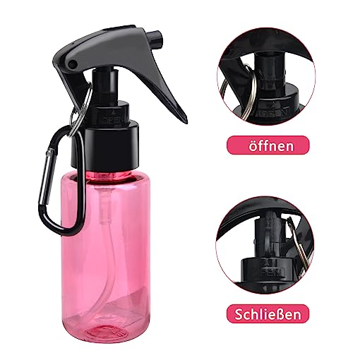Kleine Sprühflasche, 5 Stück 60 ml Reisegröße, Mini-Wassersprühflaschen, Alkoholsprühflasche Transparent Spray Bottle, Sprühflasche für Haare mit Kontinuierlichem für Blumen, Haare, Reinigung