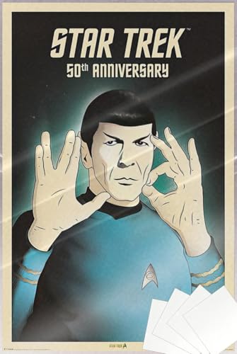 POSTER STOP ONLINE Star Trek Classic - TV Show Poster Print (50th Anniversary - Mr. Spock) (Size: 24" x 36") (Laminated Poster & Strips)