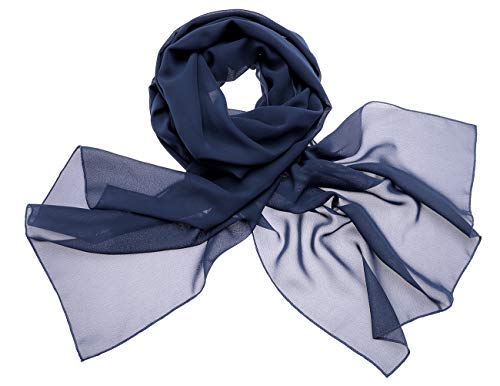 Dresstells Chiffon Schal Stola für Abendkleider in Verschiedenen Farben Navy 180cmX72cm/ Small Cover