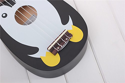 Hot Seal 21In Cute Pineapple Shape Handmade Carving Dapper Beginners Concerts Ukuleles Uke (21 Inch With Case, Penguin) #TOP3