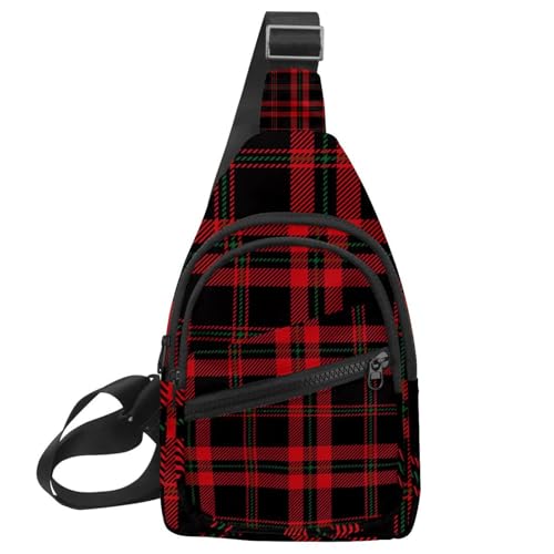 Bolsa bandolera multicolor de cuadros para compras y senderismo