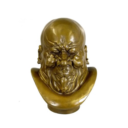 Lavorato a mano. Arte & Ambiente – Testa del personaggio di Franz Xaver Messerschmidt – un arseno, firmata – Statuetta in bronzo – Scultura – Testa di bronzo – busto