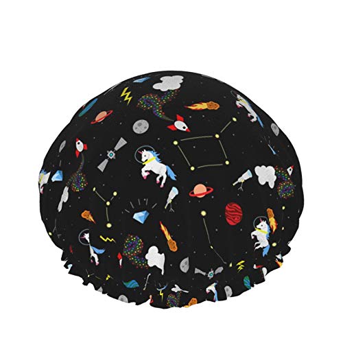 Unicorn Shower Cap Women Double Layer Waterproof Bath Cap Eva Lining Design For All Hair Lengths