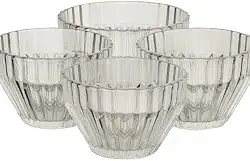 Conjunto 4 Bowls de Cristal Imperatriz 11cm | Taças de Sobremesa Incolor | Petisqueira de Luxo para Mesa Posta