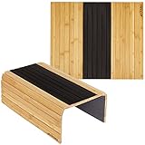 ONVAYA® Sofatablett aus Holz | Bambus Couch-Tablett | Sofaablage | rutschfest & flexibel | Tablett für Armlehnen | Sofa Getränkehalter | Sofalehnen-Ablage