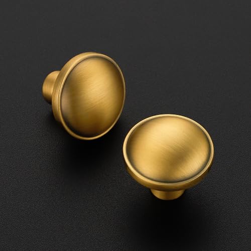 Image of Ravinte Brushed Brass Kitchen Pulls Cabinet Handles 1-1 /4 Inch 10 Pack