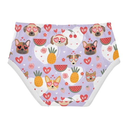 Little Girl Underwear Toddler Panties Kids Undies Dogs Pineapple Heart Soft Cotton Briefs 2T-8Y2