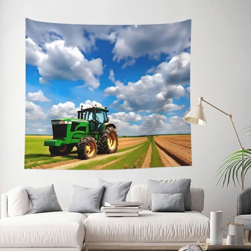 Tapisserie tracteur ciel bleu JEJEA pour transformer une chambre triste en espace d'évasion