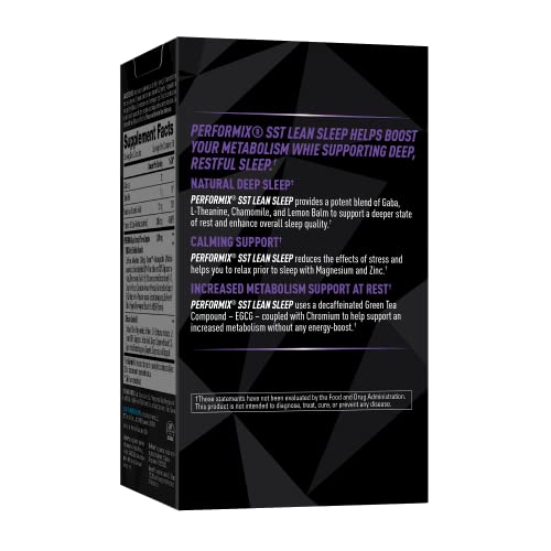 Performix Sst Support Lean Sleep - 60 Powdered Capsules - Supplement For Increased Metabolism Support For A Natural Deep Sleep And Calming Support - Magnesium, Gaba, L-Theanine And Zinc #TOP3