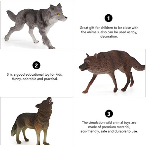 CLISPEED 7 Peças de Lobo Animal Realistas Estatuetas de Lobo Brinquedos de Animais Brinquedos Artesa