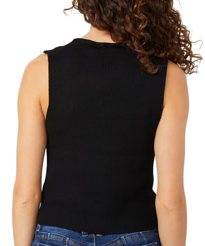 NO COMMENT Juniors Solid Button Down Vest X-Large Black2