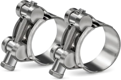 AKIHISA 304 Stainless Steel T-Bolt Hose Clamps 0.79"-0.87" (20-22mm),2 Pack