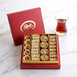 Petek Turkish Baklava Gift Box, 26 Piece Baklava Pastry with Honey, Pistachio & Walnut Assortment, Premium...