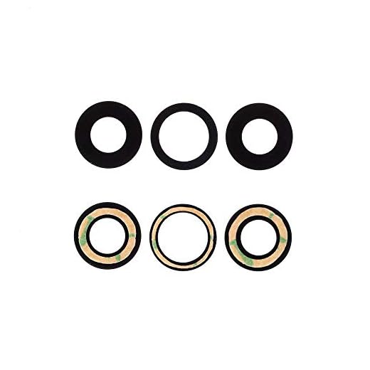 jbTec Kameraglas Ersatz Set mit Kleber kompatibel mit Apple iPhone 11 Pro/Max - Kamera Glas Camera Lens Schwarz