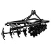 KUAFU Universal Disc Harrow Compatible with CAT-0 Compact Garden Lawn Tractor Accessory Heavy Duty Steel Durable Powder Coated 3-Point Mount Plow Two Packages