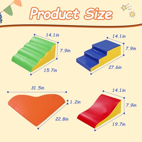 Umoving 7-Piece PU Leather Baby Toddler Climbing Blocks Toy Set – Soft Foam Crawling Gym for Indoor Play, Safe & Fun Activity Blocks for Toddlers