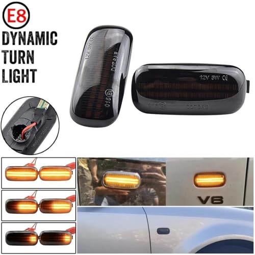 Luz secuencial LED lateral para Audi A4 B7 B6 A3 8P indicador dinámico crystal white antiniebla 3