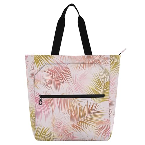 Bolsas de mano para libros infantiles y universitarios con diseño de palmera rosa