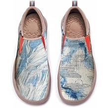 Womens Art Painted Trainers Slip On Comfort Lightweight Casual Walking Shoes