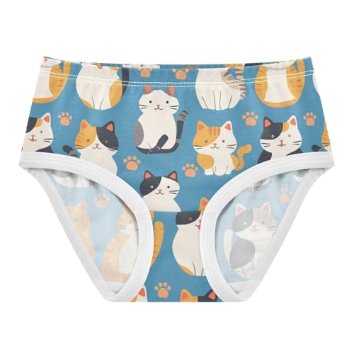 Wusikd Cats Paw Prints Girls' Underwear Cotton Cute Girls Briefs Soft Toddler Underwear 2T