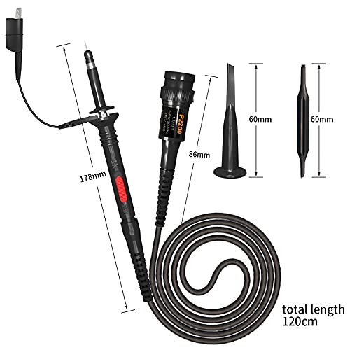 Goupchn Oscilloscope Clip Probes 200Mhz Fully Insulated Bnc End Probe With Accessories Kit 1X 10X #TOP3