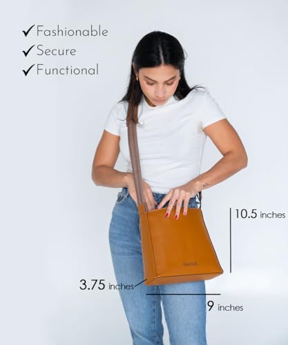 Anti-theft Crossbody: Made of Premium Vegan Cactus Leather, Sleek and Fashionable, Medium Size2