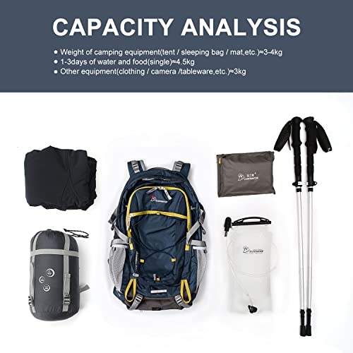 Mountaintop 40L Hiking Backpack With Rain Covers For Backpacking, Camping, Cycling And Traveling #TOP6
