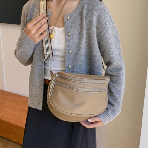 Fashionable Wide Strap Shoulder Bag Simple Casual Crossbody Bag Solid Color Commuting Chest Bag for Travel Work3