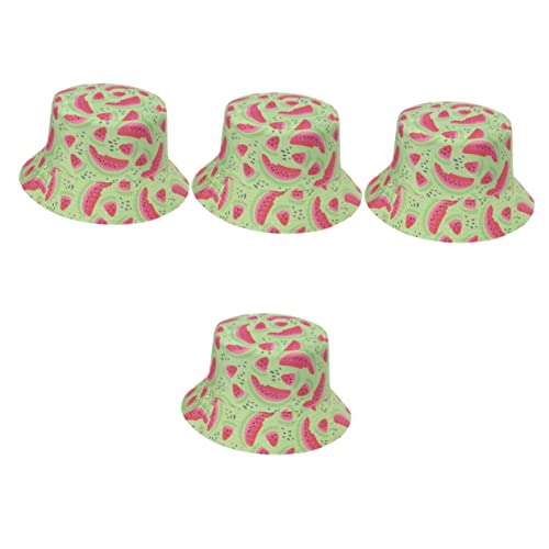 Chapeau melon bébé en paille et bob pastèque vert ajustable SOIMISS