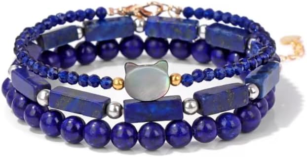 1PCS Round Square Shape Beaded Bracelet Bracelets Set Strand Bangle for Men Women
